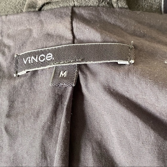 Vince Jacket Drape Collar Paper Weight Suede Biker Jacket in Grey, Medium - Picture 10 of 16